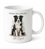 İsme Özel Border Collie Desenli Kupa Bardak Köpek Severlere Hediye