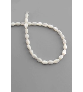 Sedef Doğal Taş Parlak Beyaz Damla Kesim 5x8mm Dizi [AA]
