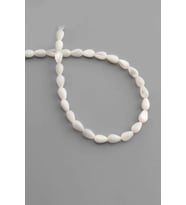 Sedef Doğal Taş Parlak Beyaz Damla Kesim 5x8mm Dizi [AA]