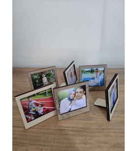 6 Adet Ahşap Polaroid Mini Fotoğraf Çerçevesi - 9x9cm