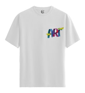 Pure Art - %100 Pamuklu Erkek Beyaz Tişört - Premium Quality