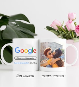 Kayınpedere Hediye Kişiye Özel Google Tasarım Fotoğraflı Beyaz Kupa Bardak