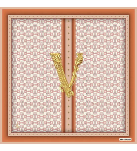 Logolu Desen Black Seri Twill Eşarp Eşarp Askısı ile Birlikte 90x90 cm Orange Pu