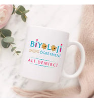 Kişiye Özel Biyoloji Öğretmeni Kupa Bardak HA05 (Beyaz - Beyaz)
