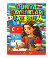 Dünya Bayrakları Boyama Kitabı Renkli Bayrak Örnekleriyle (200 Ülke)