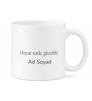 İsme Özel Minimalist Yazılı Kupa Bardak Kişiye Özel Tasarım Hediye
