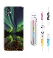 INFINIX Note 11 Pro Note 10 Hot 9 Play Kılıf Kablo Koruma Spiral Silikon Kuzey Işıkları 1327