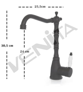 Venita Siyah Rustik Delta Mutfak Batarya