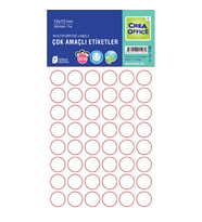 CREA OFC- 1196 12mm YUVARLAK BEYAZ OFİS ETİKETİ 7'Lİ (336)