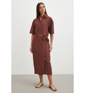 Rust Fiyonklu Wrap Midi