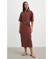 Rust Fiyonklu Wrap Midi