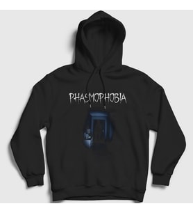 Presmono Unisex Siyah Ghost Oyun Phasmophobia Kapüşonlu Sweatshirt 502807tt