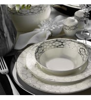 Kütahya Porselen Bone Kalipso 62 Parça 9624 Desenli Yemek Takımı