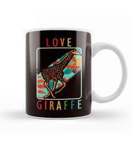 Love Giraffe Safari African Wild Animals Wildlife Wilderness Kupa Bardak Porselen