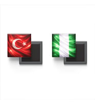 Buzdolap Magnetleri - Nijerya Bayrağı ve Türk Bayrağı - 2'li Set Magneti