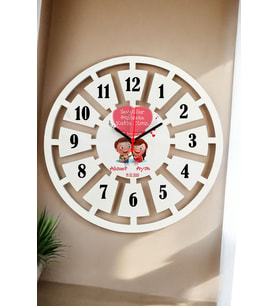 Sevgiliye Hediye Duvar Saati 40cm 017 (Beyaz)