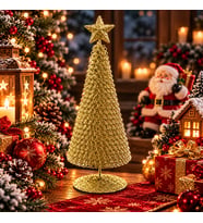 VIP TASARIM GOLD METAL 23 CM GOLD YILBAŞI AĞACI METAL PARLAK SİMLİ GOLD NOEL AĞACI YILBAŞI ÇAM AĞACI