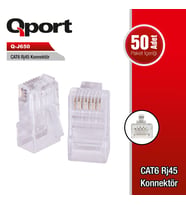 QPORT Q-J650 CAT6 RJ45 KONNEKTÖR 50'Lİ