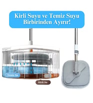 Yui Moplamax 3 Litre Temiz Su ve Kirli Su Ayıran Otomatik Temizlik Mop Seti TB500x