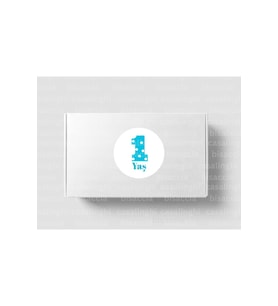 1 Yaş Etiketi Mavi Beyaz Puanlı Bir Yaş Yuvarlak Mat Çıkartma Cute Round Sticker 4 Cm (45 Adet)