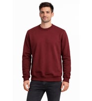 Basic Bisiklet Yaka Relaxed Regular Erkek Sweatshirt - 7556 (Kiremit)