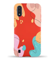 PrintiFy Samsung Galaxy A01 Uyumlu Lansman Kılıf Karışık Renkler Tasarımlı İçi Kadife Kapak (Kırmızı)