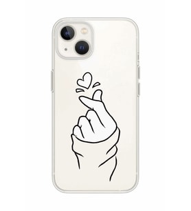 Iphone 14 Uyumlu Kalp Desenli Şeffaf Telefon Kılıfı