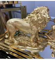 Aslan Figürü Biblo Gold Renkli