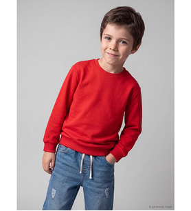 LCW Kids Kırmızı Bisiklet Yaka Erkek Çocuk Sweatshirt