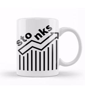 Stonks ! Meme Kupa Bardak Porselen