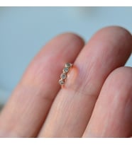 Rose Gold Renk Cerrahi Çelik Taşlı Halka Tragus Piercing Helix Lob Kıkırdak (Çok Renkli)
