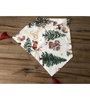 YILBAŞI RUNNER ÇAM  AĞACI DESENLİ (Krem)