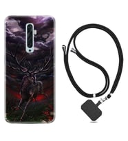 Oppo Reno 2Z 4 Lite 4 Pro 5 6 7 A31 Kılıf Boyun Askılı Silikon Dark Deer 1786