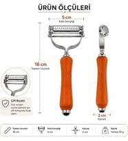 Çift Bıçaklı Ahşap Saplı Soyacak - Çift Bıçaklı Ahşap Saplı Sebze ve Meyve Soyacak – Paslanmaz Çelik Ultra Keskin Tırtıklı & Düz Bıçaklı, Ergonomik Kaymaz Sap, Patates Havuç Kabak Elma