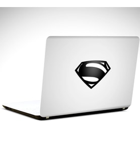 Süperman Siyah Laptop Sticker 10 İnch (25X19CM)