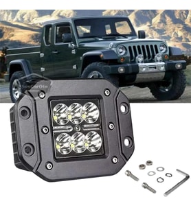 Gömme Tip Beyaz 6 Led Araç Off Road Led Lamba Projektör 18W Metal Sis Arazi Lambası 12v-24v 1 Adet
