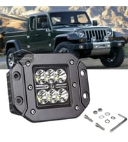 Gömme Tip Beyaz 6 Led Araç Off Road Led Lamba Projektör 18W Metal Sis Arazi Lambası 12v-24v 1 Adet