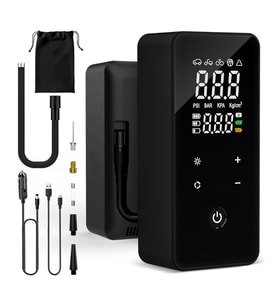 150 PSI Taşınabilir Şarjlı Hava Pompası – Dijital Ekranlı, Led Işıklı, 6000 mAh Batarya, Powerbank WR-OA-1001, one size