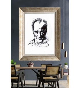 Gümüş Çerçeveli Atatürk Tablo za208