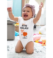 Tipe Tip Aynı Halası Desenli Kısa Kol Body
