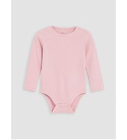 LCW baby Pembe Bisiklet Yaka Kız Bebek Çıtçıtlı Body