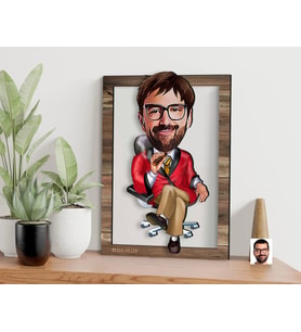 BK Gift Kişiye Özel Patron Karikatürlü 3D Ahşap Tablo, Sevgiliye Hediye, Arkadaşa Hediye, Yıl Dönümü Hediyesi, Doğum Günü Hediyesi-3