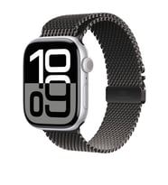 Apple Watch 44mm Kordon Gerçek Titanyum Hasır Metal Band 100 (Siyah)