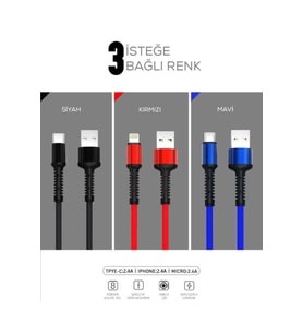 Zore LS63 Lightning Usb Kablo (Kırmızı)