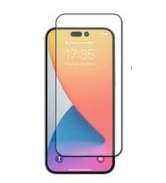 Apple iPhone 14 Pro Uyumlu Tam Kaplayan 5d Ekran Koruyucu Cam Black Logis (Şeffaf)