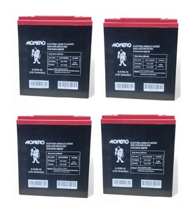 MONERO 12V-24 AMPER DİK E-BIKE AKÜ 4'LÜ PAKET (20 amper ile aynı ebatlarda) EBATLAR: 180 x 78 x 170mm