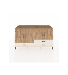 Kronos Konsol 5 Raflı 3 Çekmeceli 4 Kapaklı 176x59x99 Çam-Çam/Aytaşı