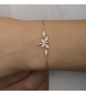 pilelistore ​925 Ayar Gümüş Rose Yusufçuk Kadın Bileklik