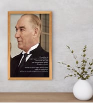 BK Gift  Atatürk Temalı Dekoratif Retro Ahşap Çerçeveli Tablo-43
