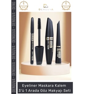 #Kozmetik Siyah Suya Dayanıklı Dolgun Kalıcı Eyeliner Maskara Kalem 3'ü 1 Arada Göz Makyajı Seti